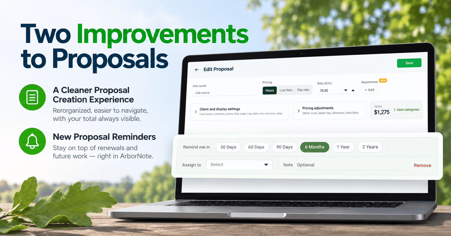 Product update: proposal UI refresh and proposal follow up reminders